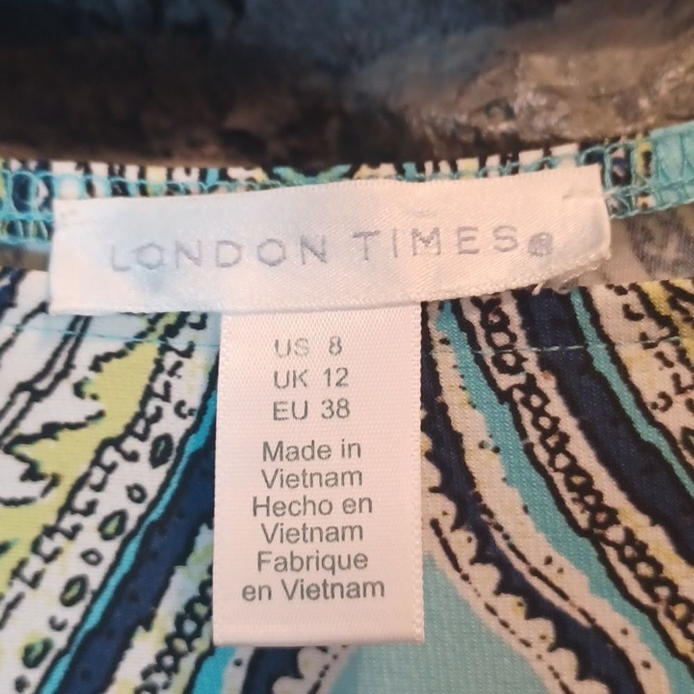 Women's London Times 3/4 sleeve midi dress sz 8 - Picture 5 of 9